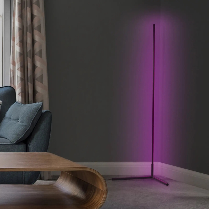 Ledvance - Candeeiro de chão LED RGBW com regulação SMART+ FLOOR LED/20W/230V 2700-6500K Wi-Fi preto + controlo remoto