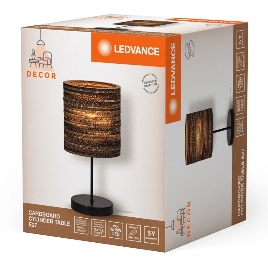 Ledvance - Candeeiro de mesa DECOR CARDBOARD 1xE27/15W/230V diâmetro 20 cm