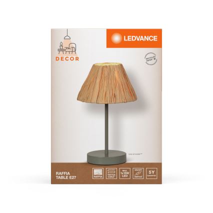 Ledvance - Candeeiro de mesa DECOR RAFFIA 1xE27/15W/230V bastão de ráfia