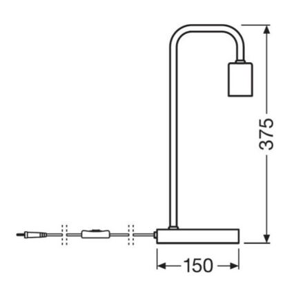 Ledvance - Candeeiro de mesa PIPE 1xE27/40W/230V