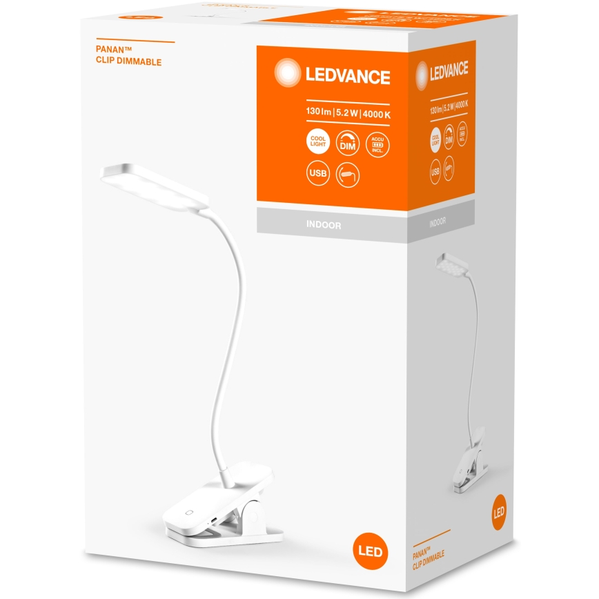 Ledvance - Candeeiro de mesa táctil LED com regulação PANAN LED/5,2W/5V 1000 mAh