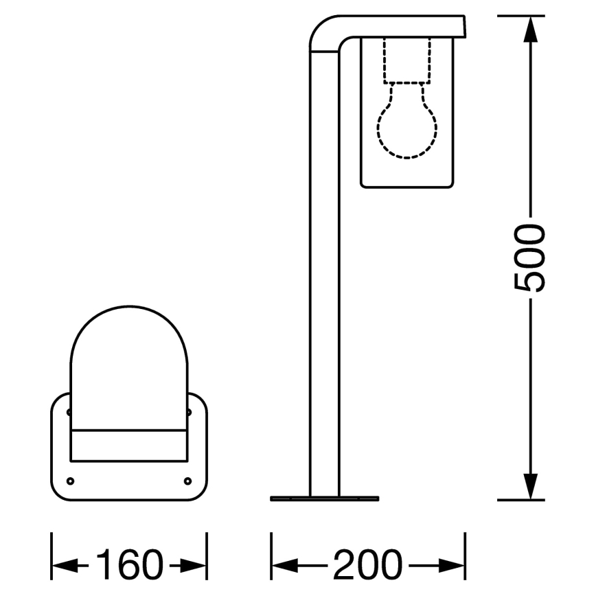 Ledvance - Candeeiro exterior CASCADE 1xE27/25W/230V IP44 50 cm