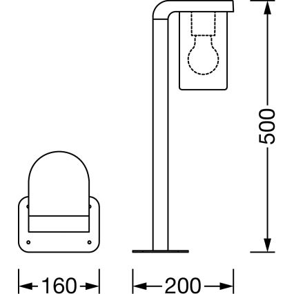 Ledvance - Candeeiro exterior CASCADE 1xE27/25W/230V IP44 50 cm