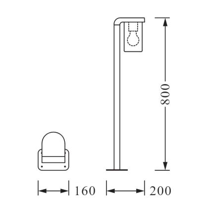 Ledvance - Candeeiro exterior CASCADE 1xE27/25W/230V IP44 80 cm