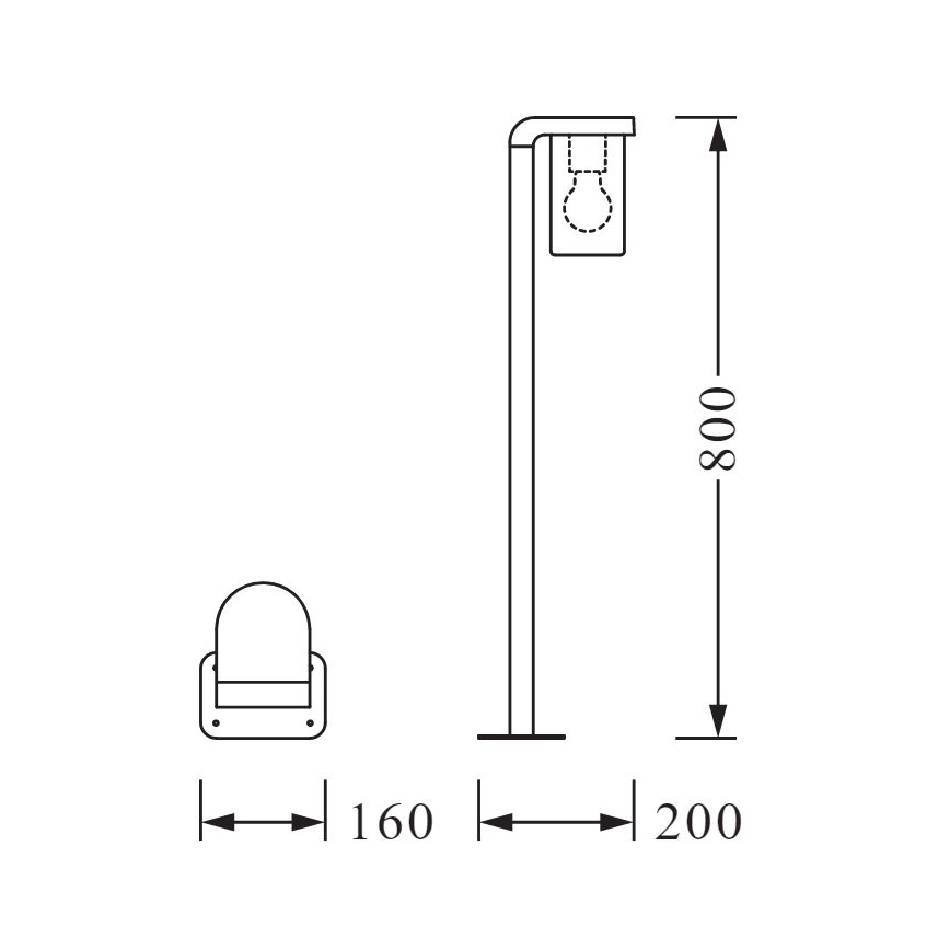 Ledvance - Candeeiro exterior CASCADE 1xE27/25W/230V IP44 80 cm