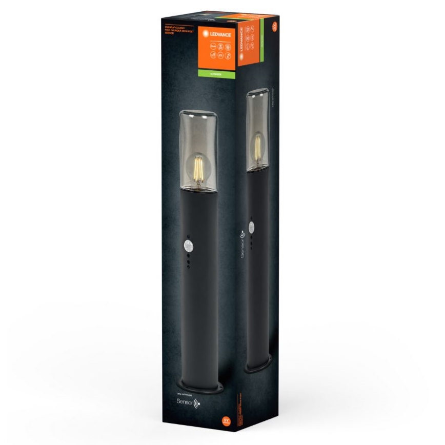 Ledvance - Candeeiro exterior com sensor FIGO CYLINDER 1xE27/20W/230V IP44