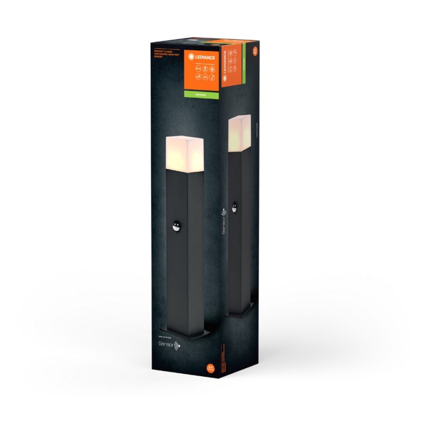 Ledvance - Candeeiro exterior com sensor FIGO SQUARE 1xE27/20W/230V IP44