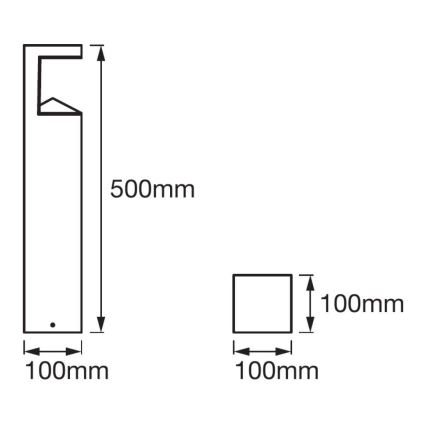 Ledvance - Candeeiro exterior LED PYRAMID 1xLED/9W/230V IP44 50 cm