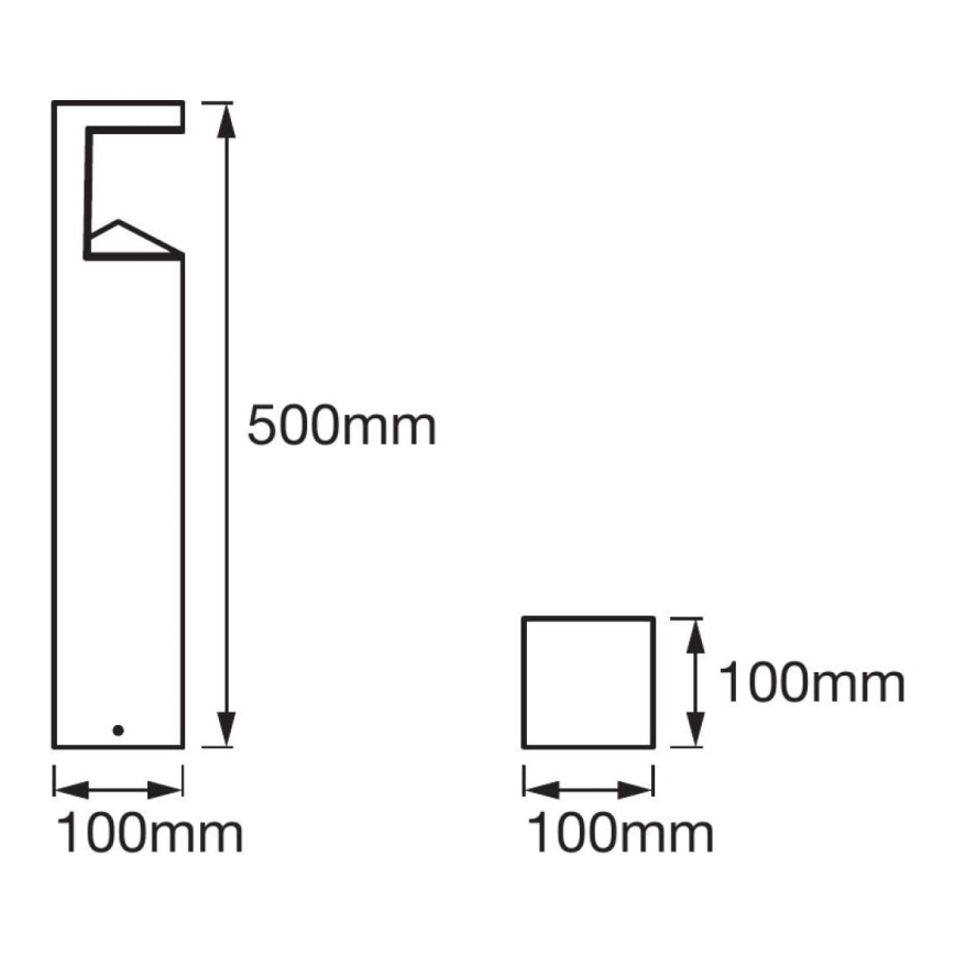 Ledvance - Candeeiro exterior LED PYRAMID 1xLED/9W/230V IP44 50 cm