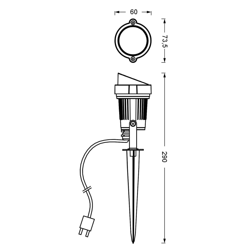Ledvance - Candeeiro exterior LED ENDURA HYBRID SPOT SPIKE LED/1W/12V IP44