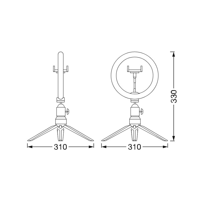 Ledvance - Candeeiro de mesa LED com regulação e suporte para vlogs LED/5,5W/USB 3000/4000/6500K