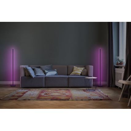 Ledvance - Candeeiro de chão LED RGBW com regulação SMART+ FLOOR LED/14W/230V 2700-6500K Wi-Fi preto + controlo remoto