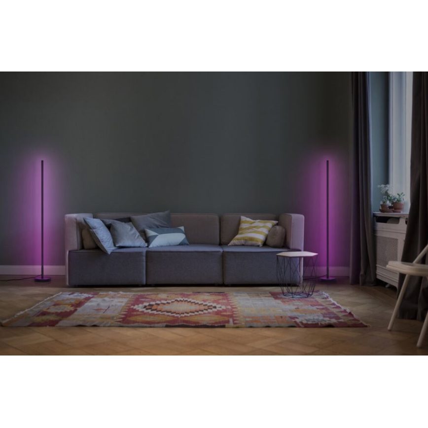 Ledvance - Candeeiro de chão LED RGBW com regulação SMART+ FLOOR LED/14W/230V 2700-6500K Wi-Fi preto + controlo remoto