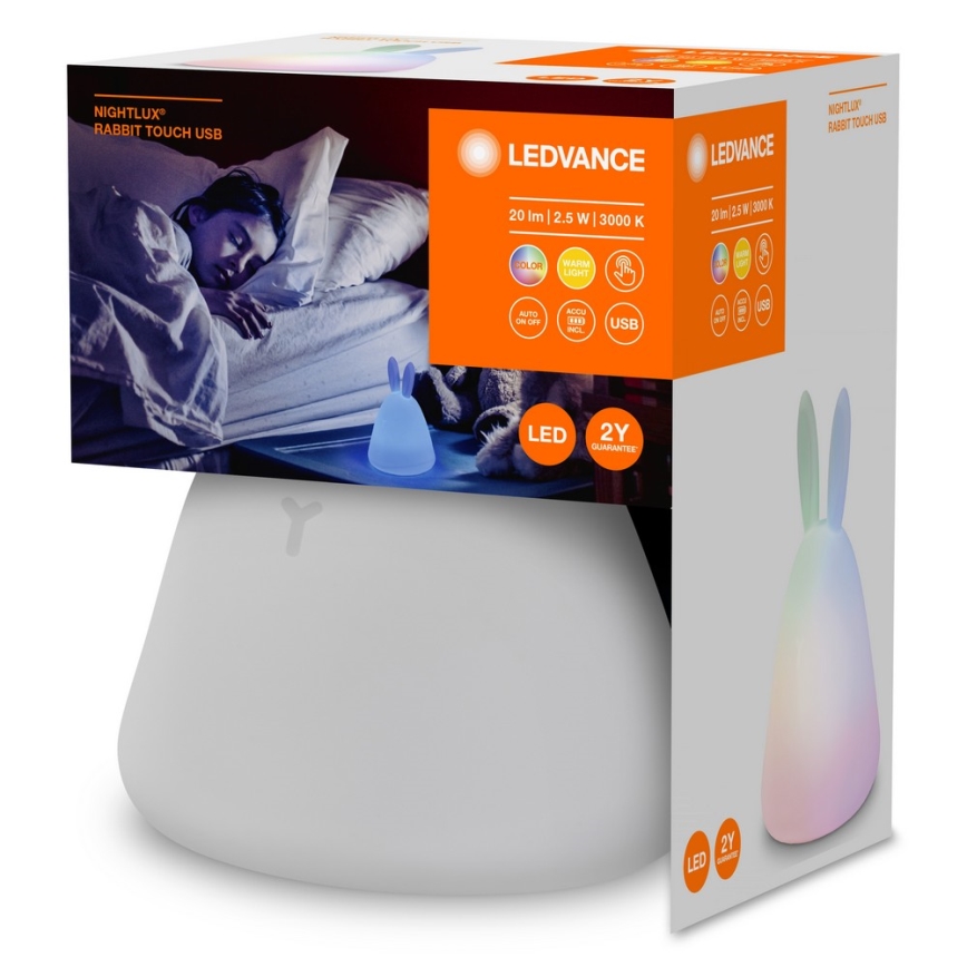 Ledvance - Candeeiro noturno de criança, táctil LED TOUCH LED/2,5W/5V