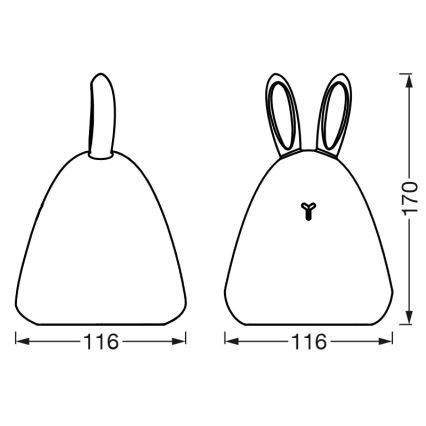 Ledvance - Candeeiro noturno de criança, táctil LED TOUCH LED/2,5W/5V