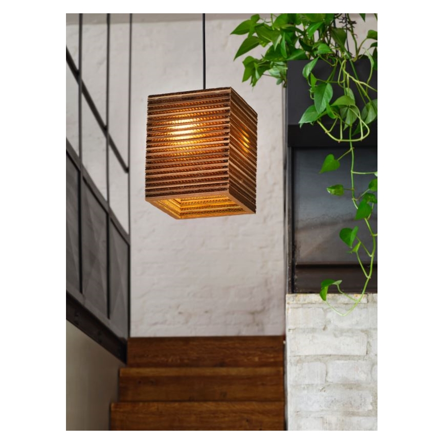 Ledvance - Candeeiro suspenso DECOR CARDBOARD 1xE27/15W/230V 25x25 cm