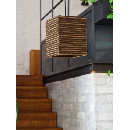 Ledvance - Candeeiro suspenso DECOR CARDBOARD 1xE27/15W/230V 25x25 cm