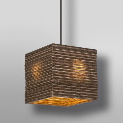 Ledvance - Candeeiro suspenso DECOR CARDBOARD 1xE27/15W/230V 25x25 cm