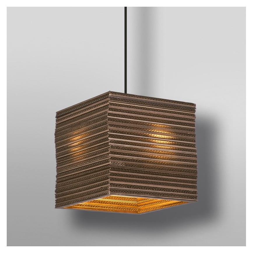 Ledvance - Candeeiro suspenso DECOR CARDBOARD 1xE27/15W/230V 25x25 cm