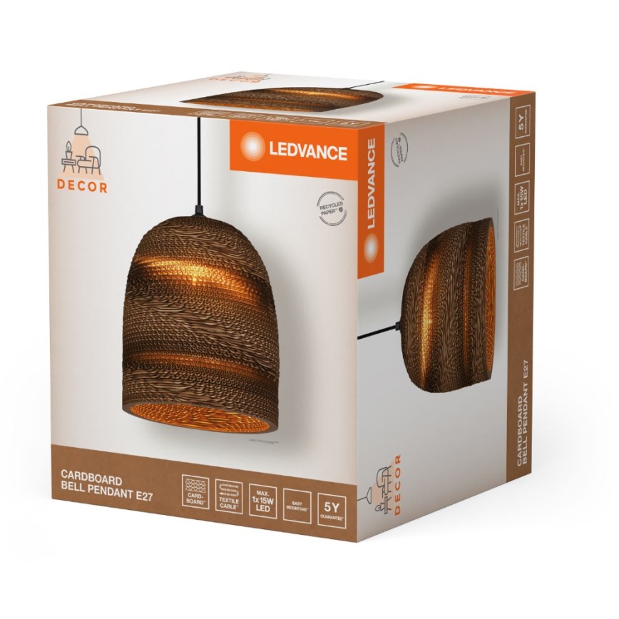 Ledvance - Candeeiro suspenso DECOR CARDBOARD 1xE27/15W/230V diâmetro 25 cm
