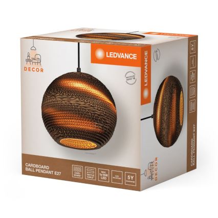 Ledvance - Candeeiro suspenso DECOR CARDBOARD 1xE27/15W/230V diâmetro 26 cm