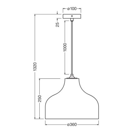 Ledvance - Candeeiro suspenso DECOR CARDBOARD 1xE27/15W/230V diâmetro 36 cm