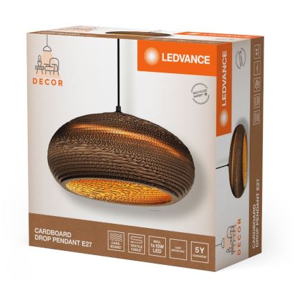 Ledvance - Candeeiro suspenso DECOR CARDBOARD 1xE27/15W/230V diâmetro 40 cm