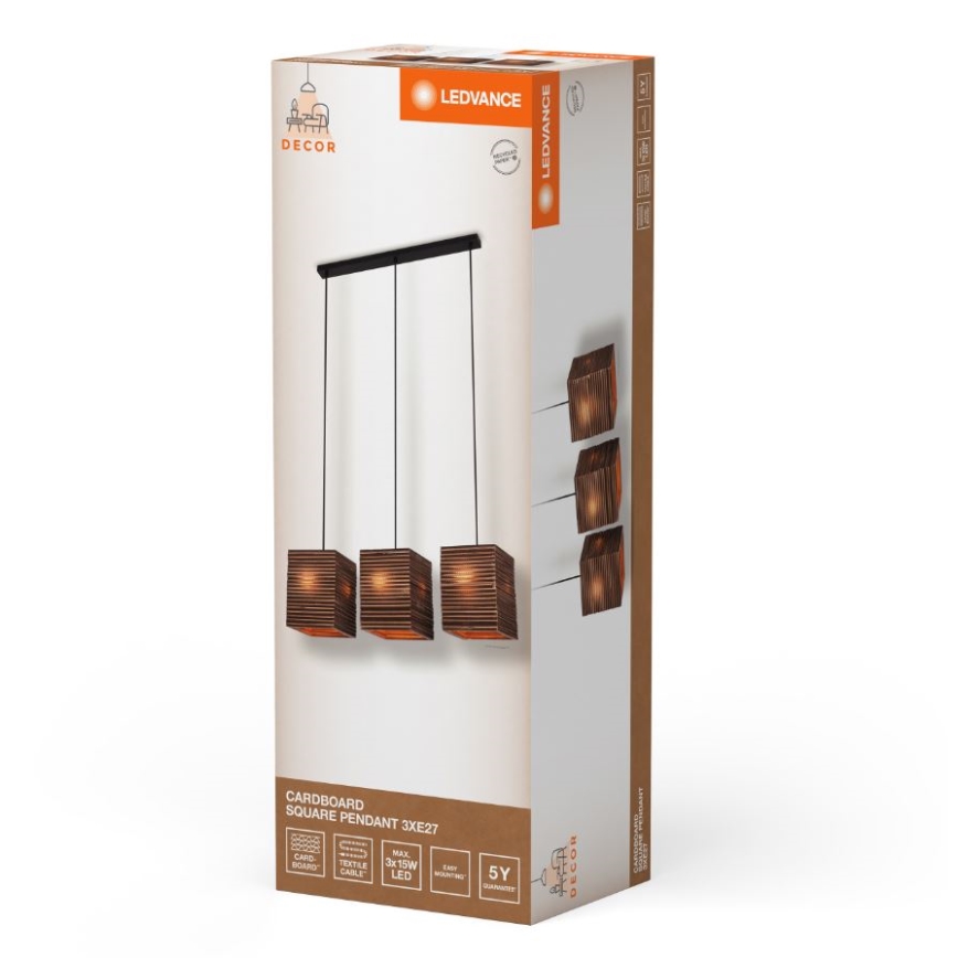 Ledvance - Candeeiro suspenso DECOR CARDBOARD 3xE27/15W/230V