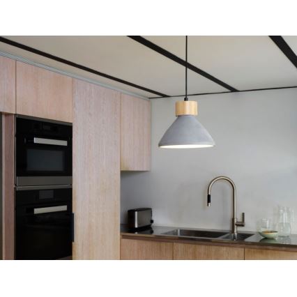 Ledvance - Candeeiro suspenso DECOR CONCRETE 1xE27/15W/230V diâmetro 22 cm betão cinzento