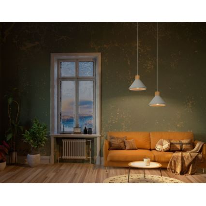 Ledvance - Candeeiro suspenso DECOR CONCRETE 1xE27/15W/230V diâmetro 22 cm betão cinzento