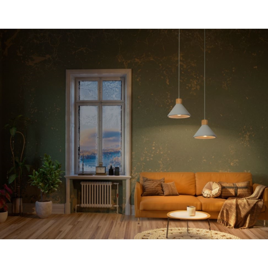 Ledvance - Candeeiro suspenso DECOR CONCRETE 1xE27/15W/230V diâmetro 22 cm betão cinzento