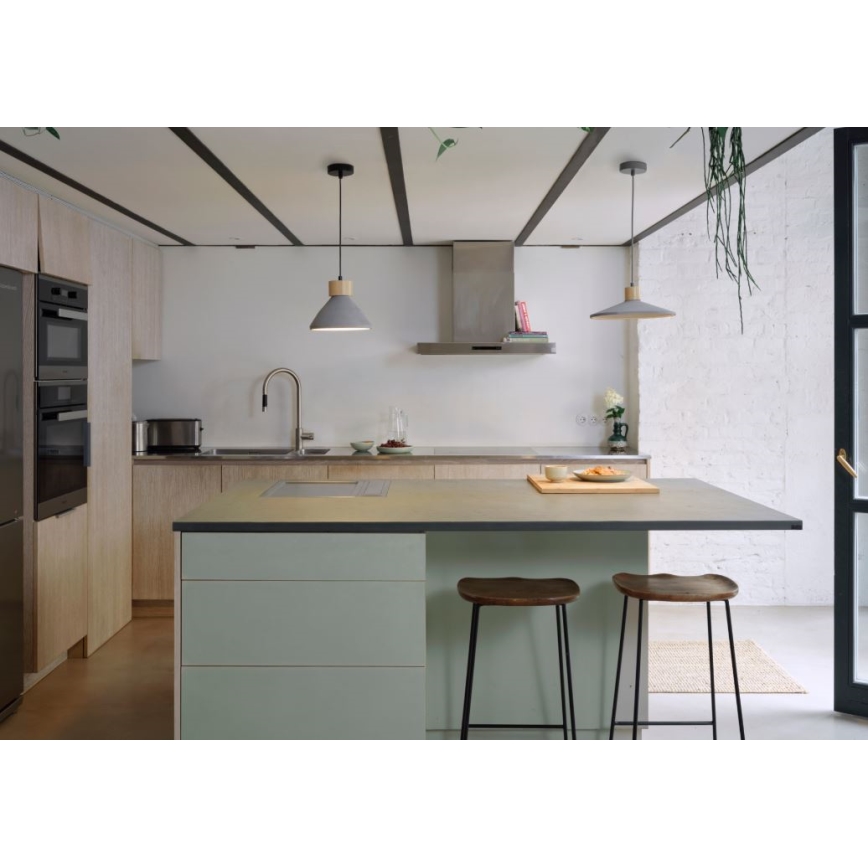 Ledvance - Candeeiro suspenso DECOR CONCRETE 1xE27/15W/230V diâmetro 22 cm betão cinzento