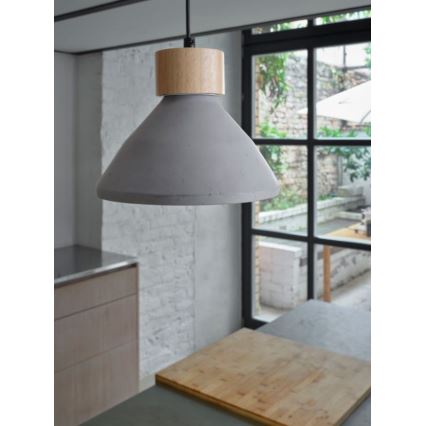 Ledvance - Candeeiro suspenso DECOR CONCRETE 1xE27/15W/230V diâmetro 22 cm betão cinzento