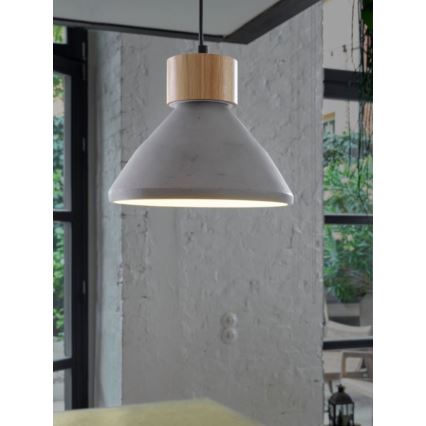 Ledvance - Candeeiro suspenso DECOR CONCRETE 1xE27/15W/230V diâmetro 22 cm betão cinzento