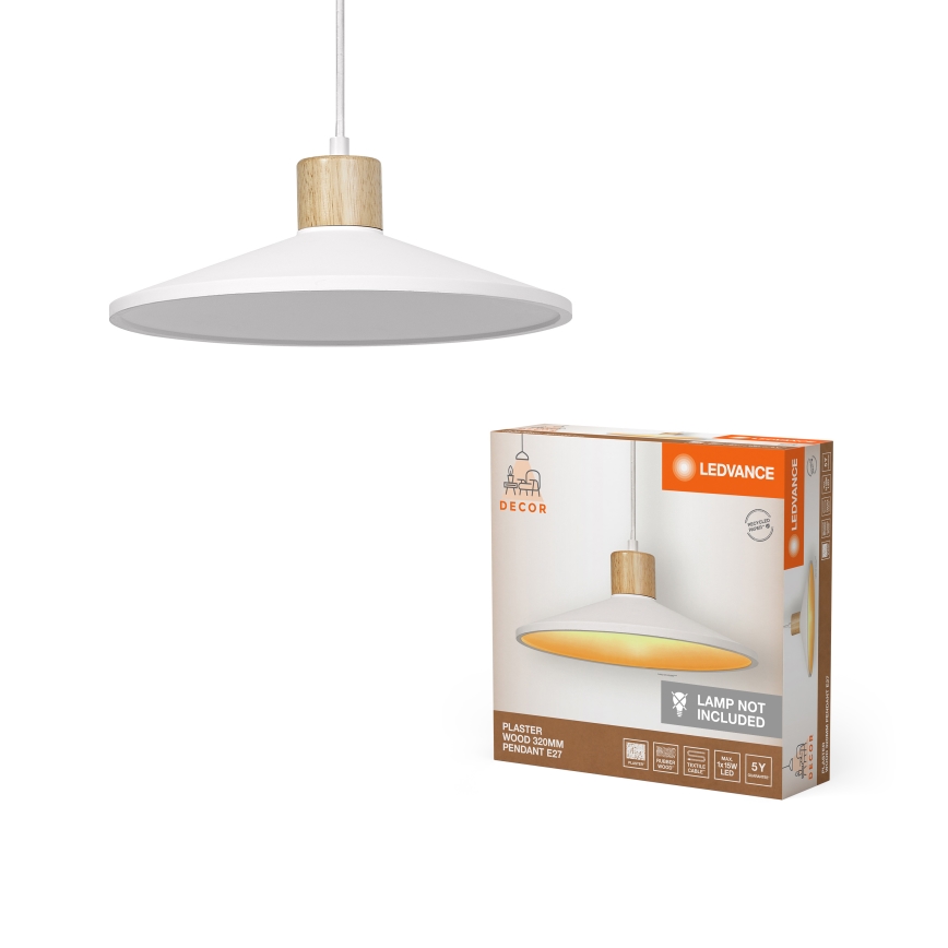Ledvance - Candeeiro suspenso DECOR PLASTER 1xE27/25W/230V diâmetro 32 cm gesso branco
