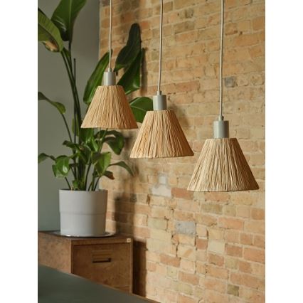 Ledvance - Candeeiro suspenso DECOR RAFFIA 3xE27/15W/230V bastão de ráfia