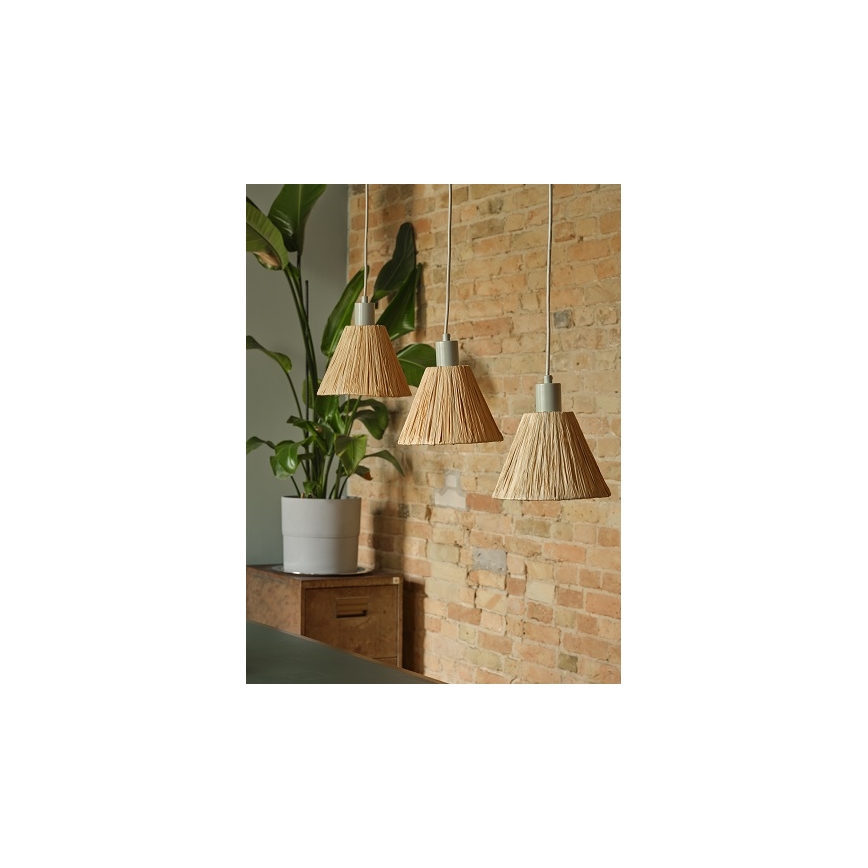 Ledvance - Candeeiro suspenso DECOR RAFFIA 3xE27/15W/230V bastão de ráfia