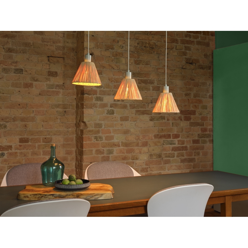 Ledvance - Candeeiro suspenso DECOR RAFFIA 3xE27/15W/230V bastão de ráfia