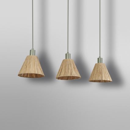 Ledvance - Candeeiro suspenso DECOR RAFFIA 3xE27/15W/230V bastão de ráfia