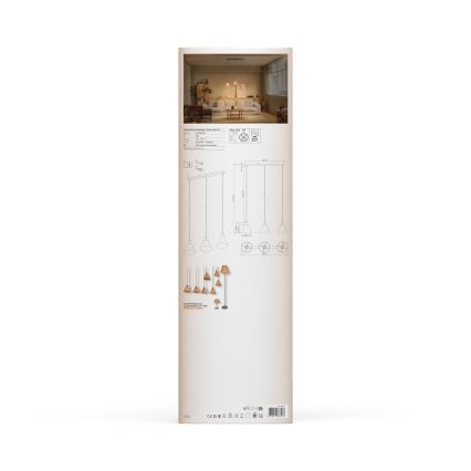 Ledvance - Candeeiro suspenso DECOR RAFFIA 3xE27/15W/230V bastão de ráfia