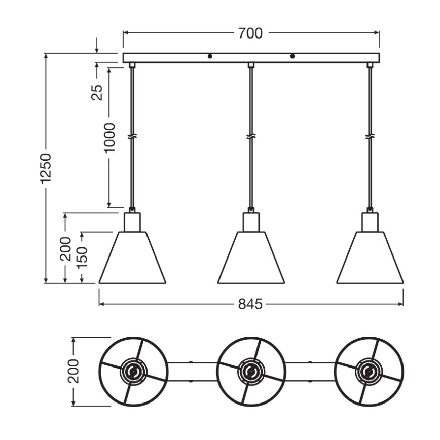 Ledvance - Candeeiro suspenso DECOR RAFFIA 3xE27/15W/230V bastão de ráfia