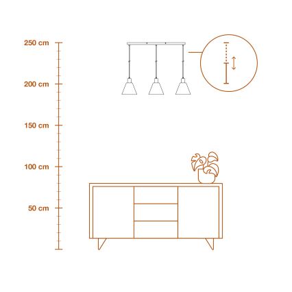 Ledvance - Candeeiro suspenso DECOR RAFFIA 3xE27/15W/230V bastão de ráfia