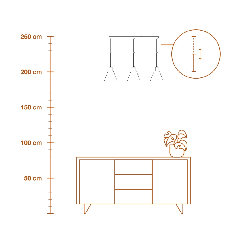 Ledvance - Candeeiro suspenso DECOR RAFFIA 3xE27/15W/230V bastão de ráfia