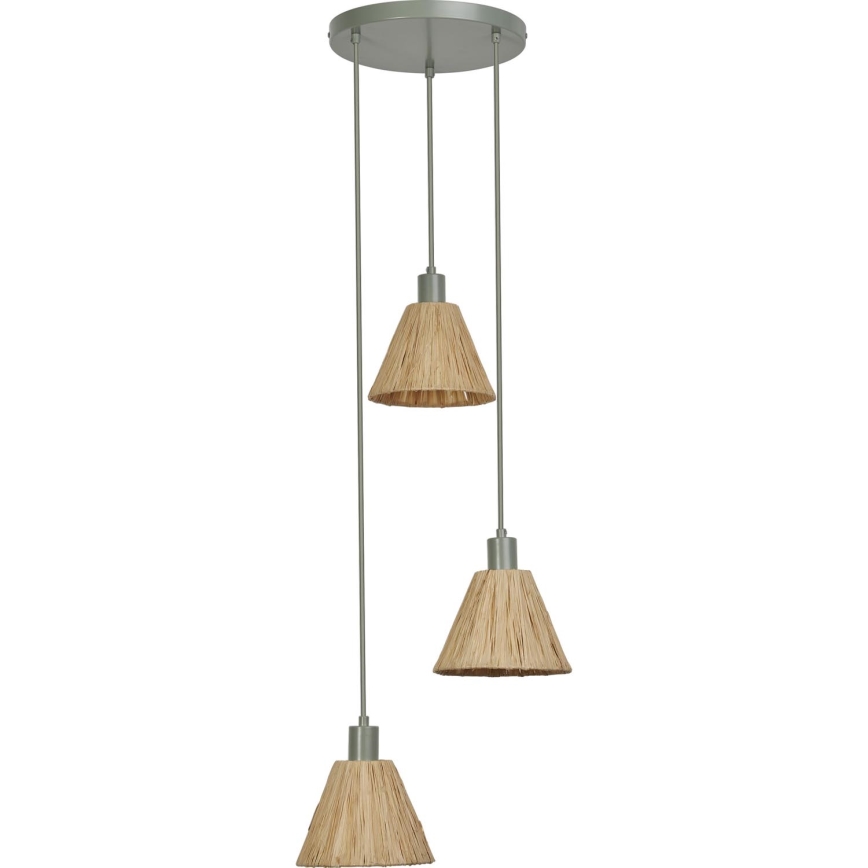 Ledvance - Candeeiro suspenso DECOR RAFFIA 3xE27/15W/230V bastão de ráfia