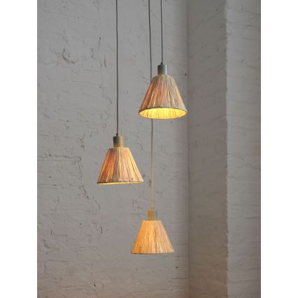 Ledvance - Candeeiro suspenso DECOR RAFFIA 3xE27/15W/230V bastão de ráfia
