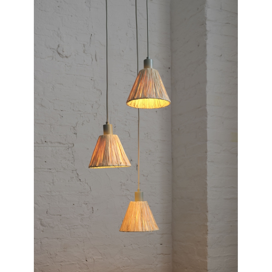 Ledvance - Candeeiro suspenso DECOR RAFFIA 3xE27/15W/230V bastão de ráfia