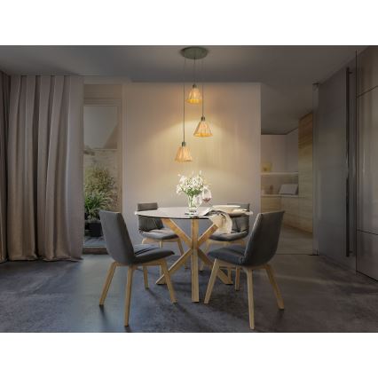 Ledvance - Candeeiro suspenso DECOR RAFFIA 3xE27/15W/230V bastão de ráfia