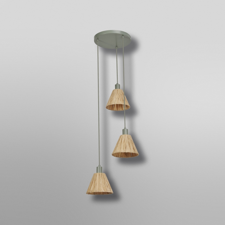 Ledvance - Candeeiro suspenso DECOR RAFFIA 3xE27/15W/230V bastão de ráfia
