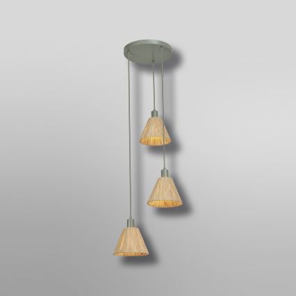 Ledvance - Candeeiro suspenso DECOR RAFFIA 3xE27/15W/230V bastão de ráfia