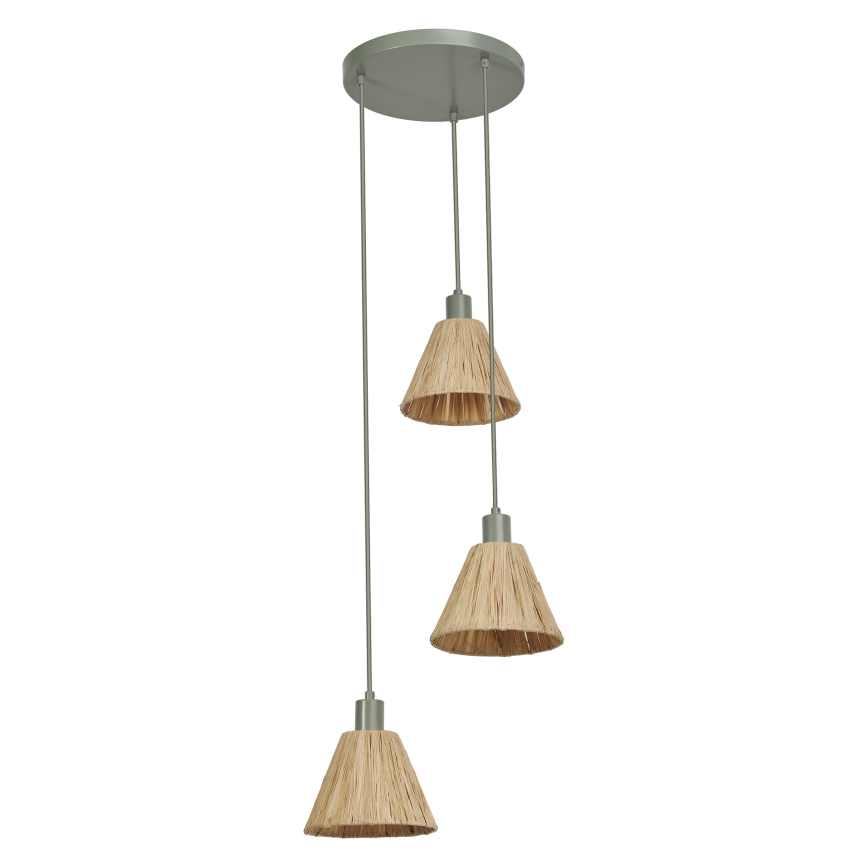 Ledvance - Candeeiro suspenso DECOR RAFFIA 3xE27/15W/230V bastão de ráfia